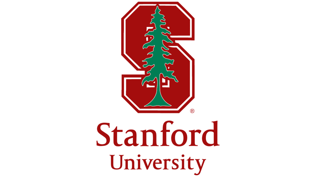 Stanford University official logo - Block S with Redwood Tree
